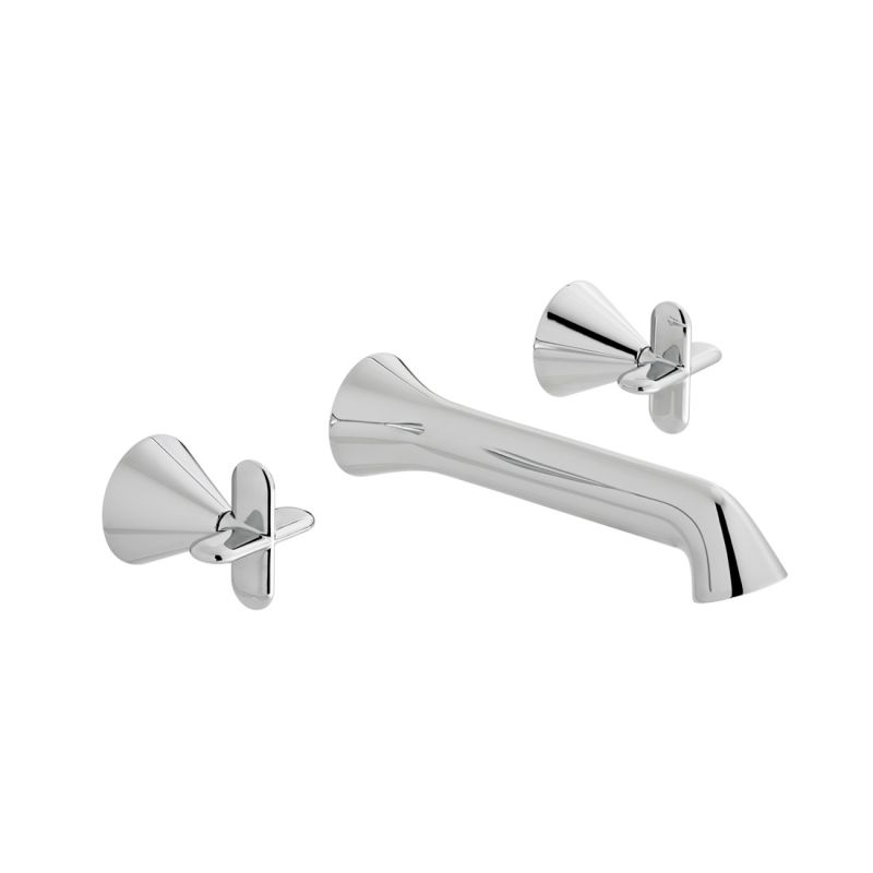 Wall Mounted
Cross Handle Basin Mixer 180mm Spout