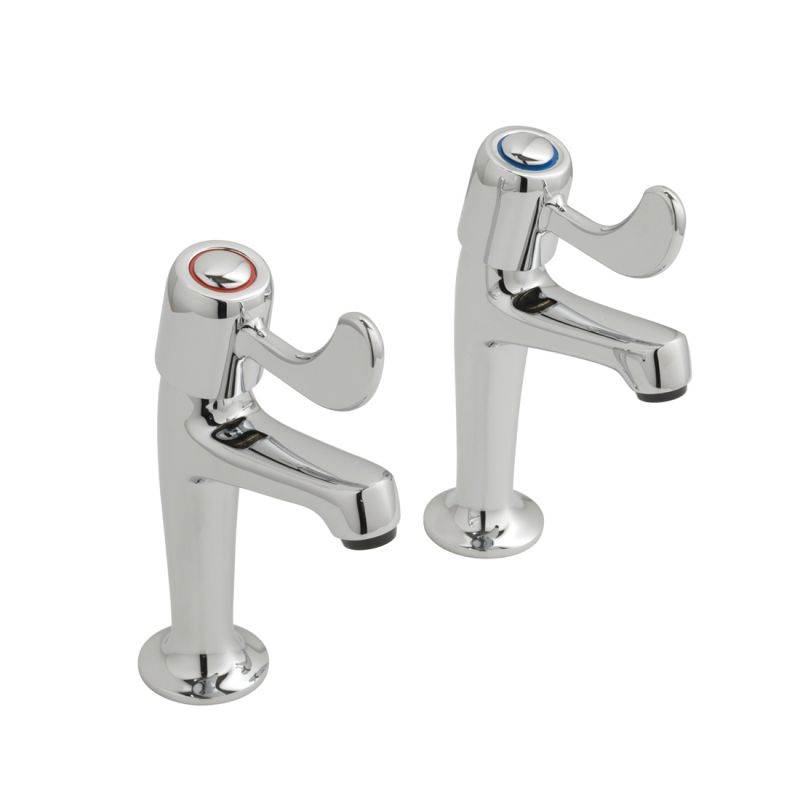 Kitchen Pillar Taps CD Valve High Neck 1/2" with Lever Handles