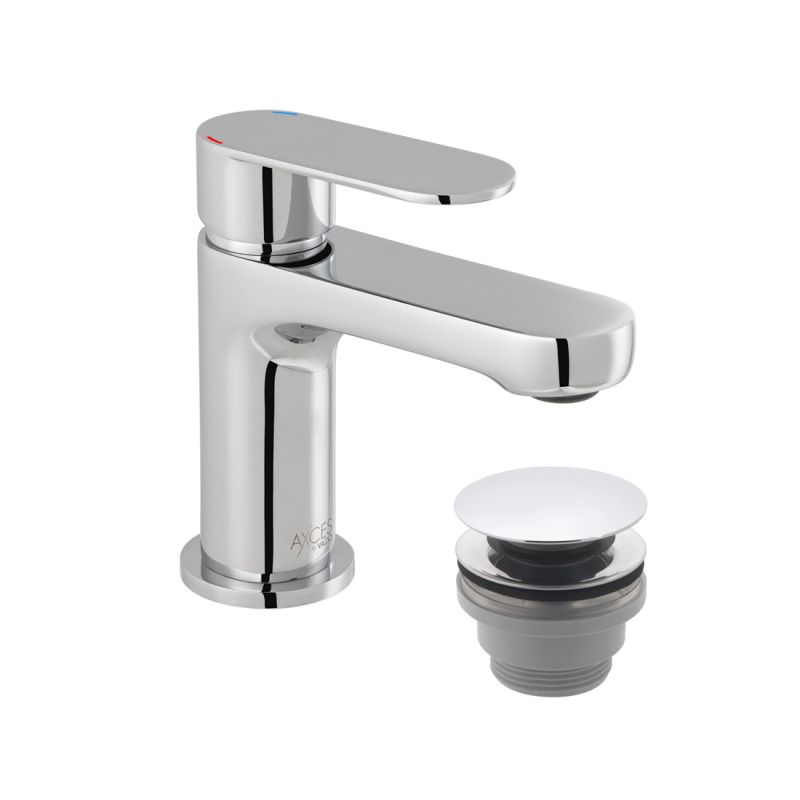 Mini Mono Basin Mixer + Push Waste