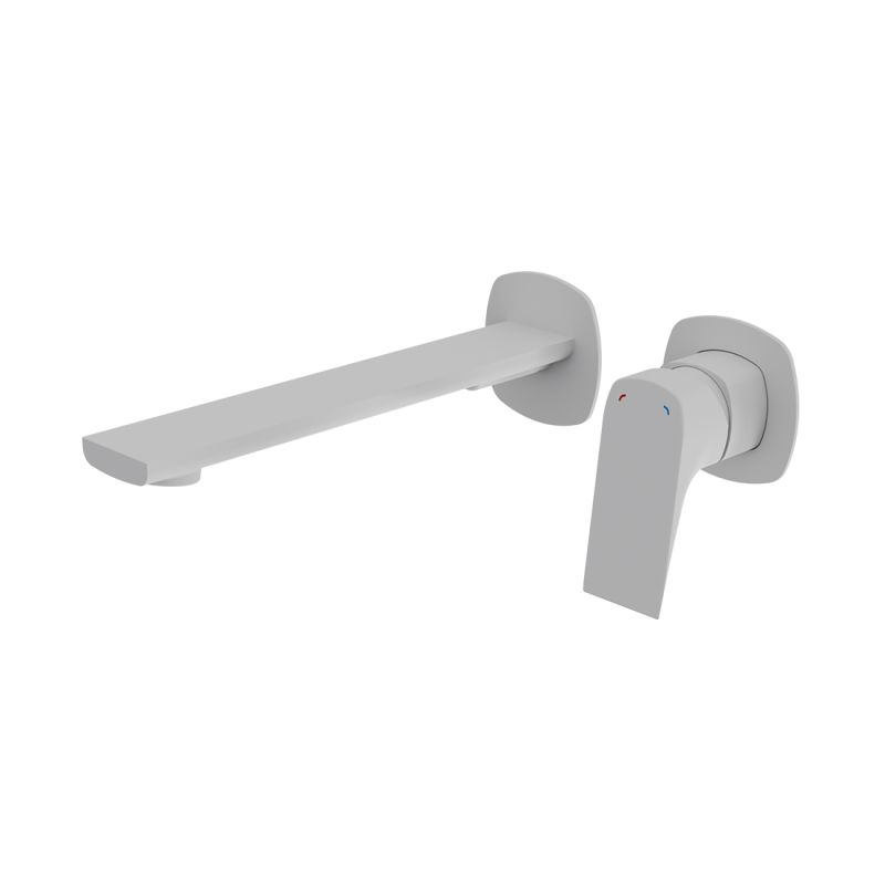 Lever Wall Mounted Basin Mixer in Matt White