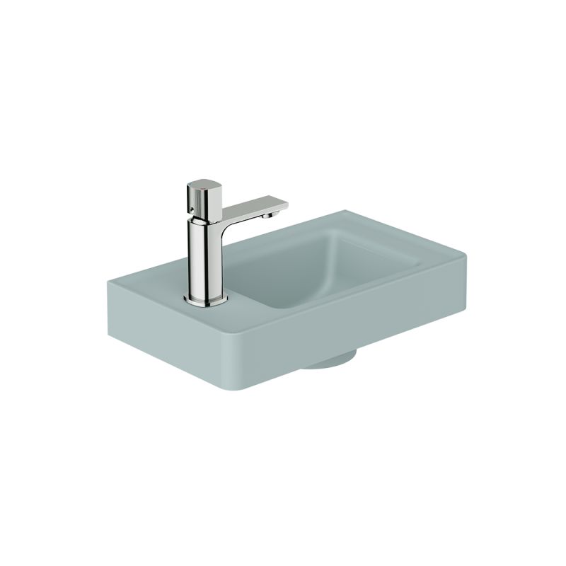 400mm Cloakroom Basin, mineral cast, left tap hole