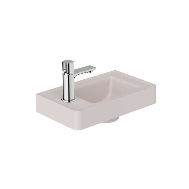 400mm Cloakroom Basin, mineral cast, left tap hole