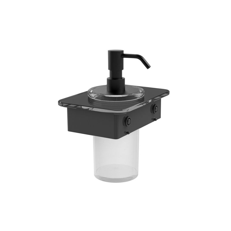 Soap Dispenser with 150mm Black Glass Shelf