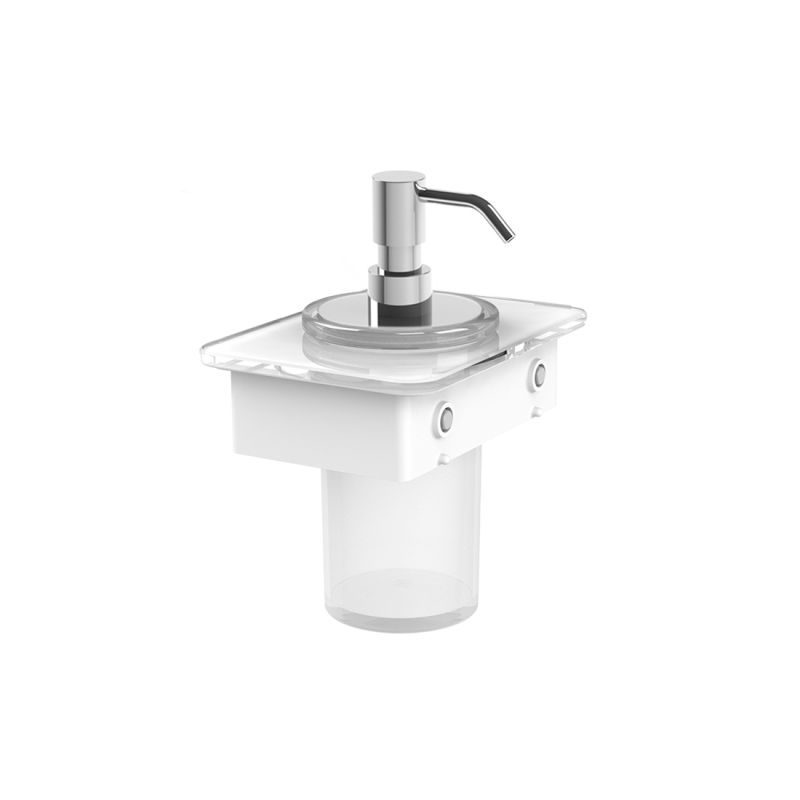 Soap Dispenser with 150mm White Glass Shelf