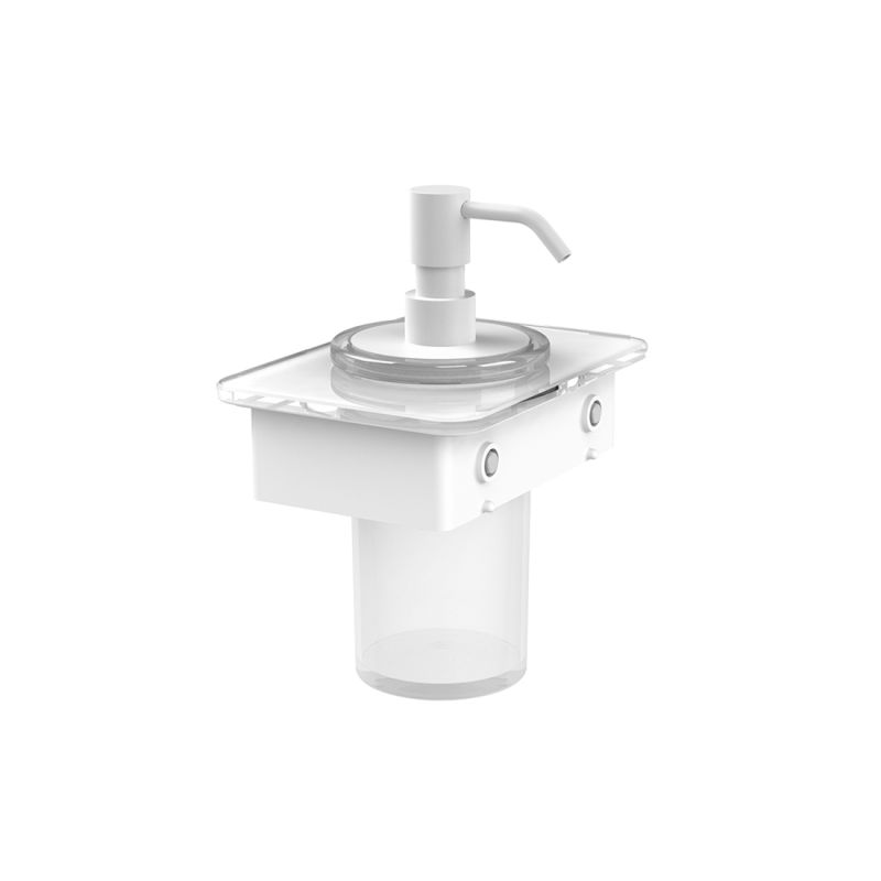 Soap Dispenser with 150mm White Glass Shelf