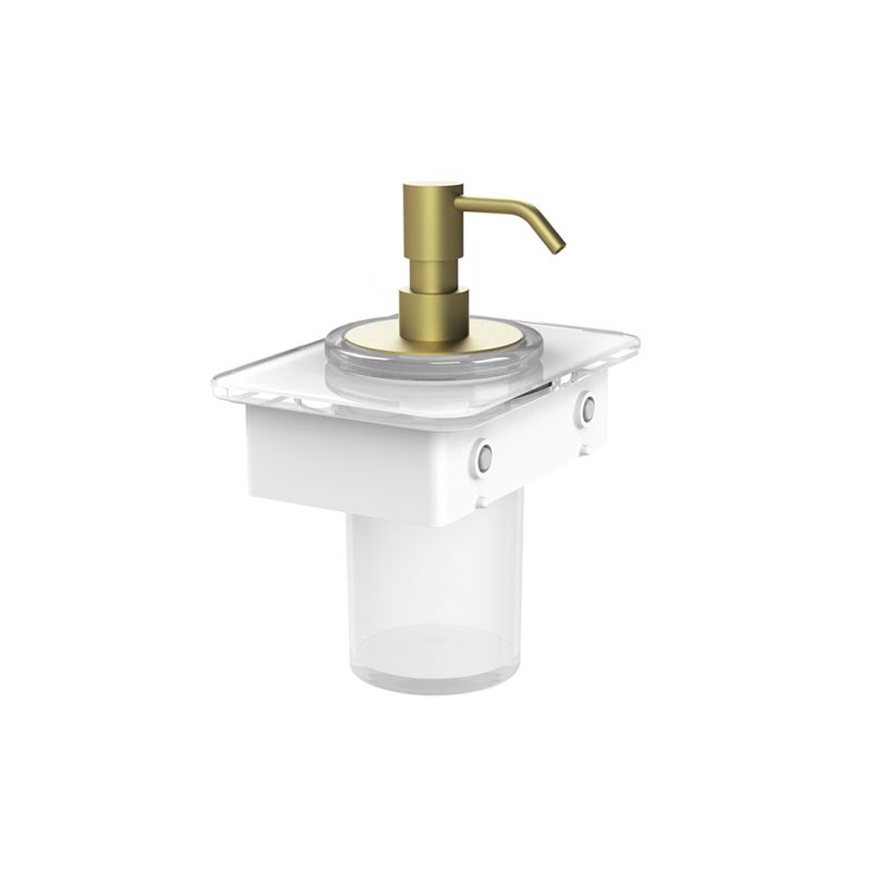 Soap Dispenser with 150mm White Glass Shelf